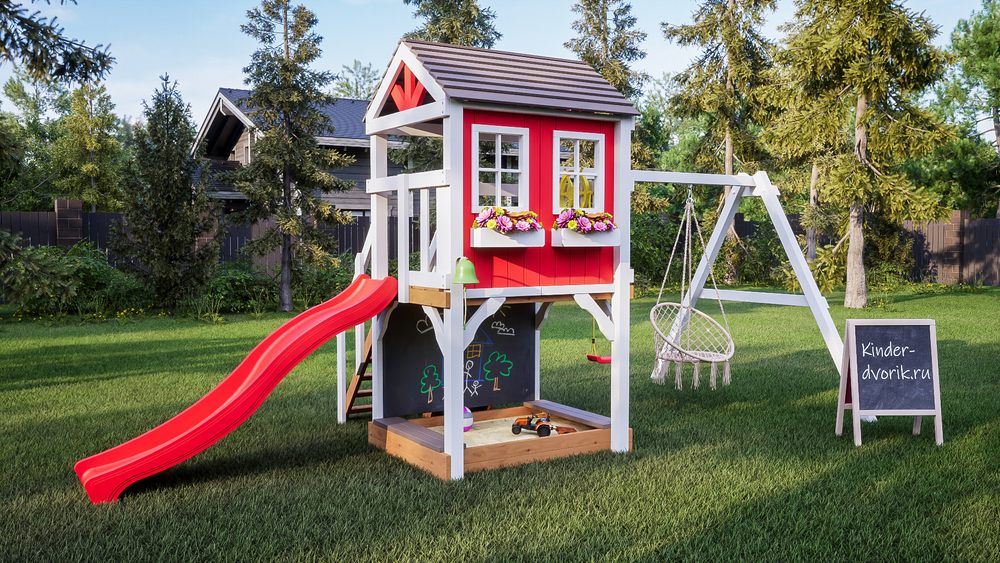 Детский домик с качелями "Прованс"