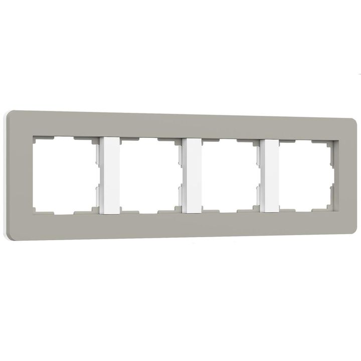 Рамка Werkel Split на 4 поста дымчатый/белый W0043067 4690389206108
