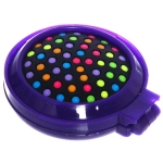 Расческа массажная складная с зеркалом, круглая, разноцветные зубья, d-6,5см.