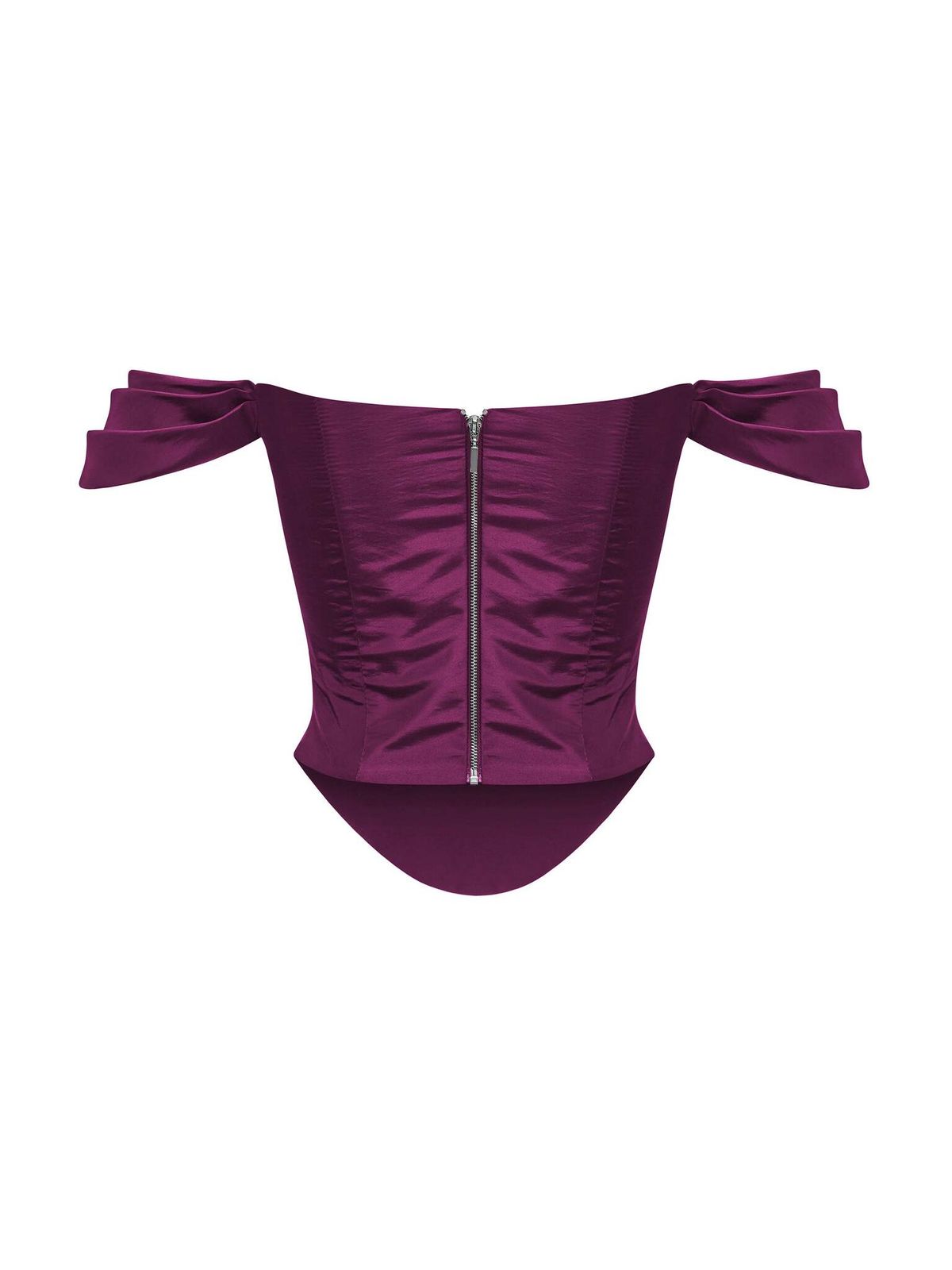 Драпированный топ из тафты со спущенными рукавами