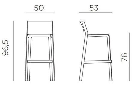 Стул пластиковый барный Nardi Trill Stool, антрацит