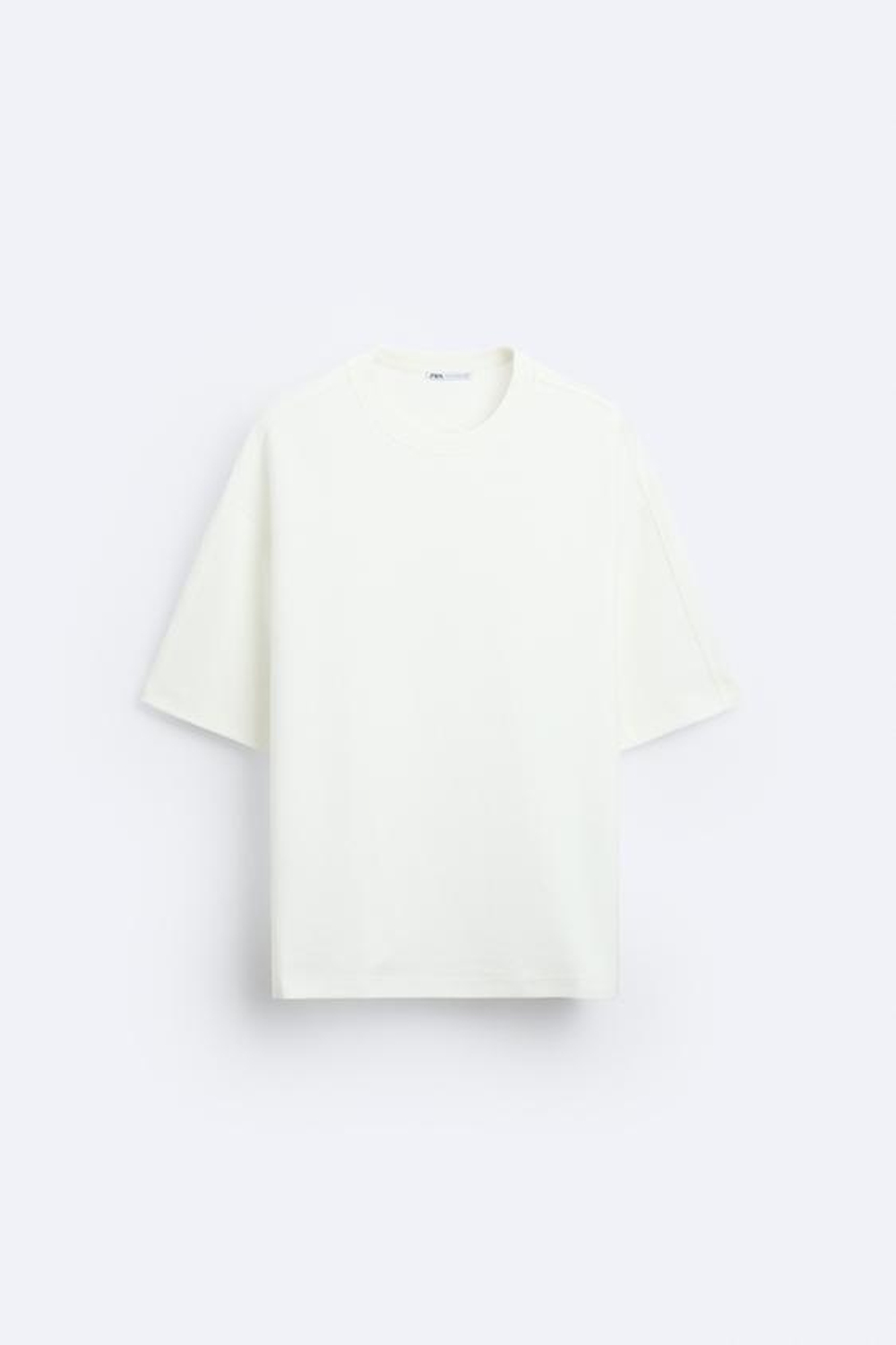 ZARA ФУТБОЛКА СВОБОДНОГО КРОЯ, ЖЕЛТОВАТО-БЕЛЫЙ