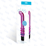 Розовый вибромассажер G-Spot из стекла, 19 см