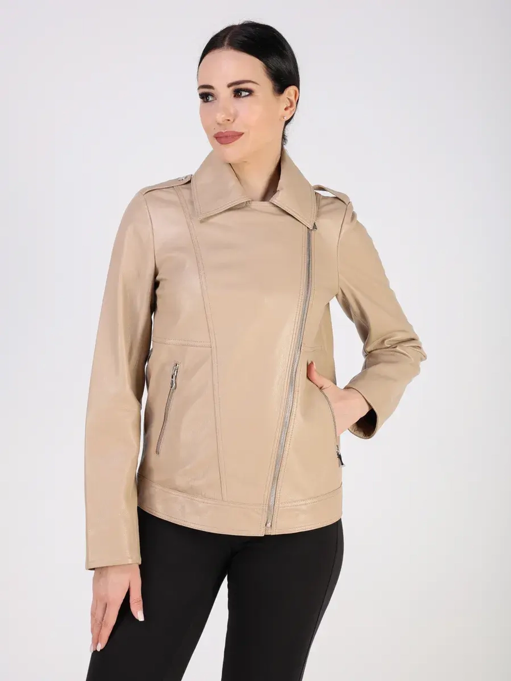 Кожаная куртка демисезонная косуха