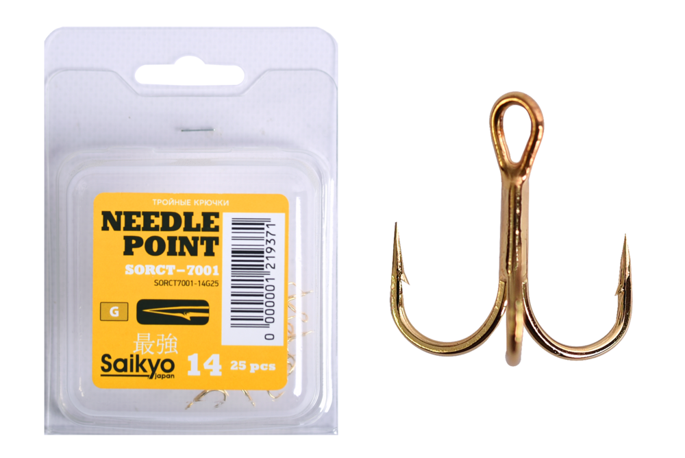 Крючки Saikyo тройн.7001G № 14 (25шт)