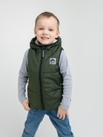 Жилет утепленный с капюшоном "Темно-зеленый"