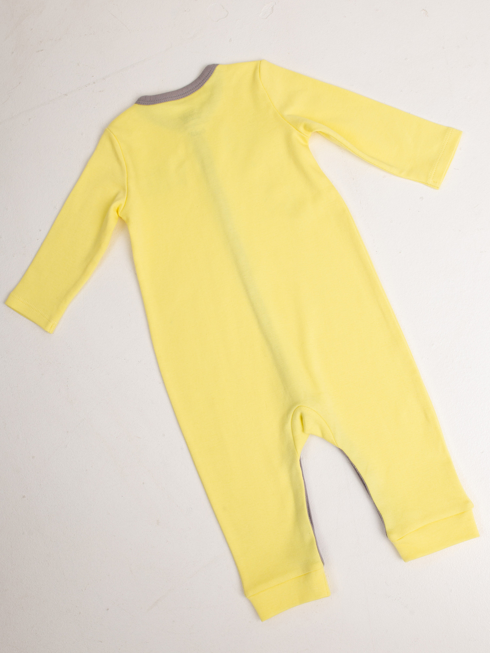 Комбинезон для новорожденного с длинным рукавом желтый