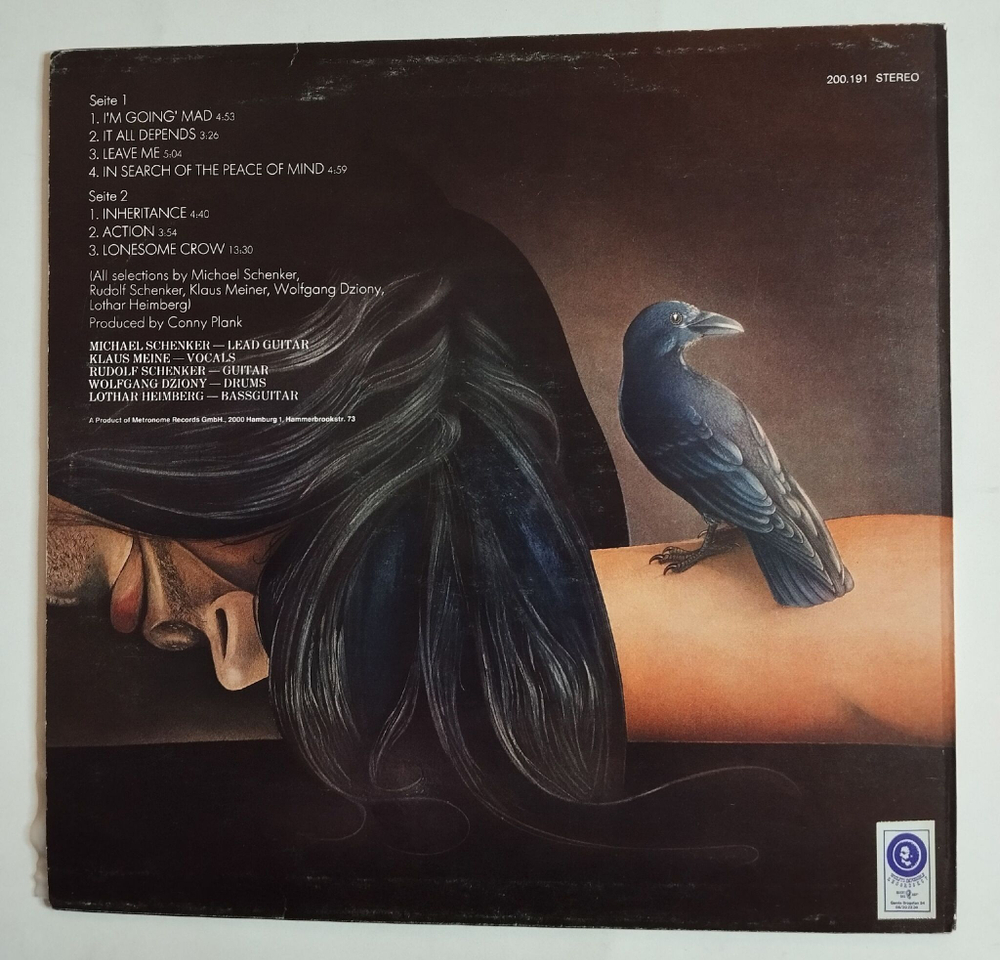 Винтажная виниловая пластинка LP Scorpions Lonesome Crow (Germany 1974)