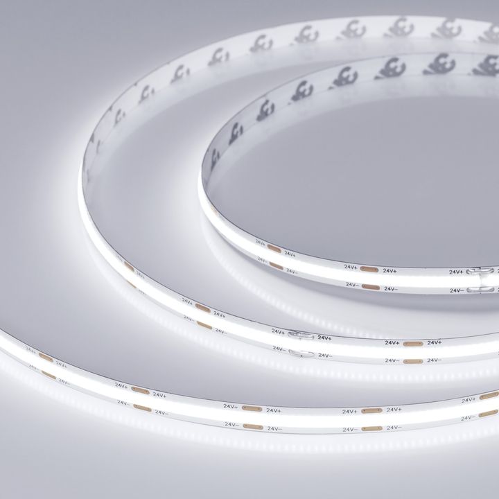 Светодиодная влагозащищенная лента Arlight 11,5W/m 54LED/m COB холодный белый 5M COB-NANO-X544-8mm 24V White6000 031906(1)