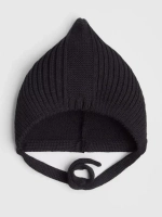 Чепчик для мальчика вязаный на завязках на осень