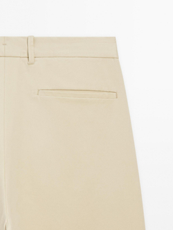 Massimo Dutti Брюки свободного кроя из смесового хлопка, бежевый