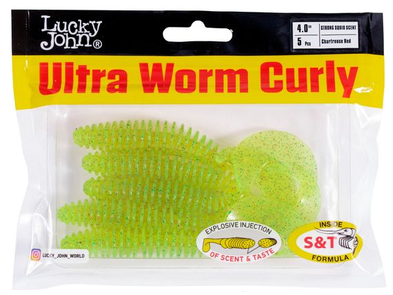 Твистеры съедоб. искусст. LJ Pro Series ULTRAWORM CURLY 4,0in (10.16)/S15 5шт.