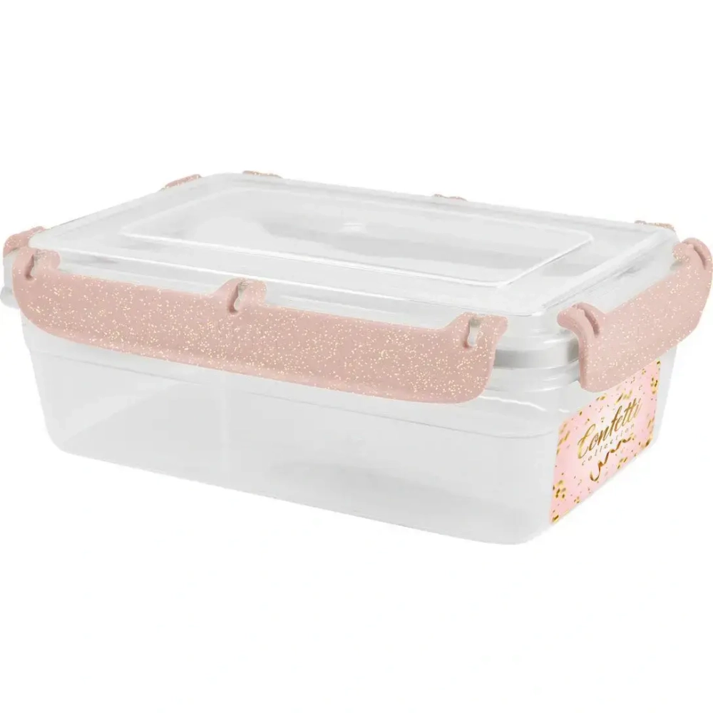 Контейнер 1,4л с защелками «Confetti» клубничное пралине