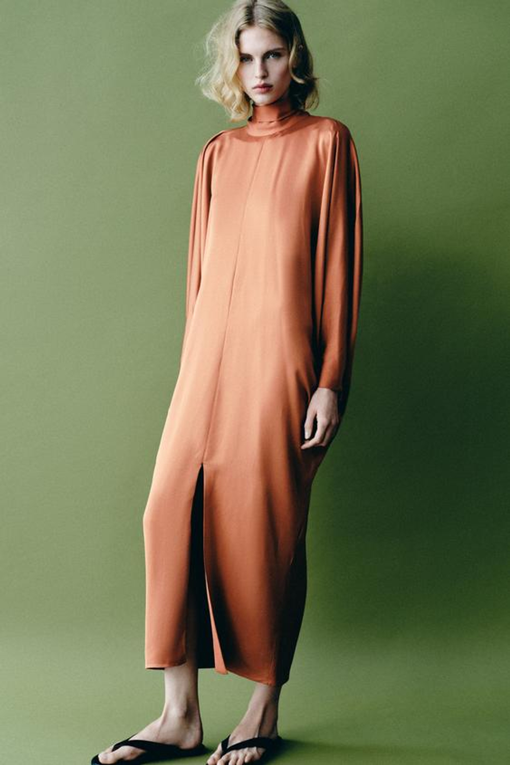ZARA ПЛАТЬЕ-ТУНИКА ZW COLLECTION, МЕДНЫЙ