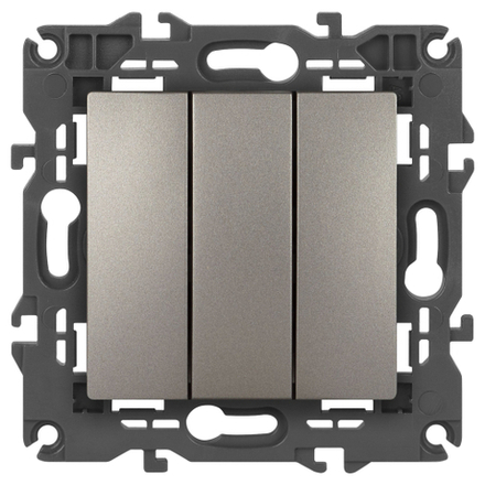 Выключатель ЭРА Elegance 14-1107-16 тройной, 10АХ-250В, титан