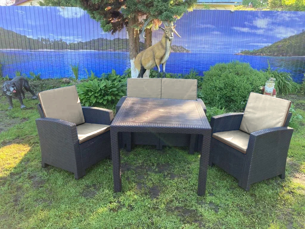 Комплект мебели под искусственный ротанг для отдыха Калифорния «California Lunch Set» арт.77787/77763/8422П