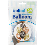 Шар латексный 35см Набор 6 шт Юбилей - 90 (Ассорти)