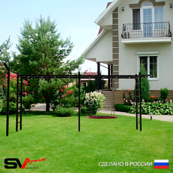 Уличная шведская стенка Sv Sport рукоход х 2 с комплектом турник прямой У52133.1 (Турник/Гнездо 100см/Кронш бокс)