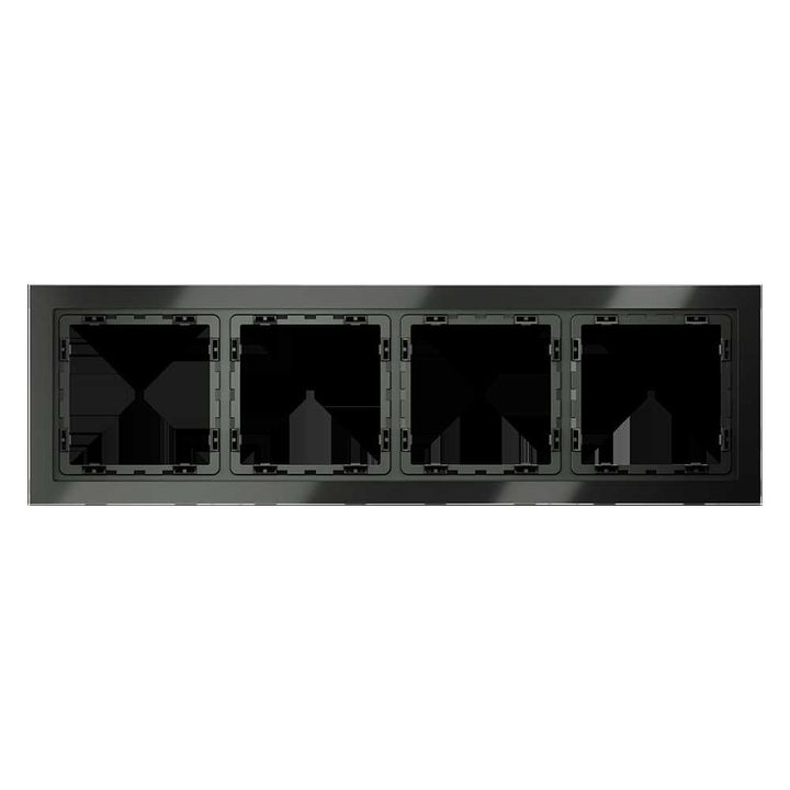 Рамка стеклянная Voltum S70 на 4 поста, (титан, стекло) VLS110406