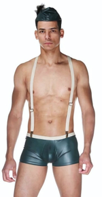 Мужской игровой костюм «Робин Гуд» (Размер: L-XL) (Цвет: зеленый с белым)