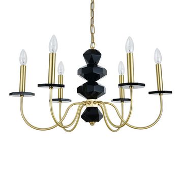 Подвесная люстра 6*E14 3876/С brass латунь Vanessa Newport