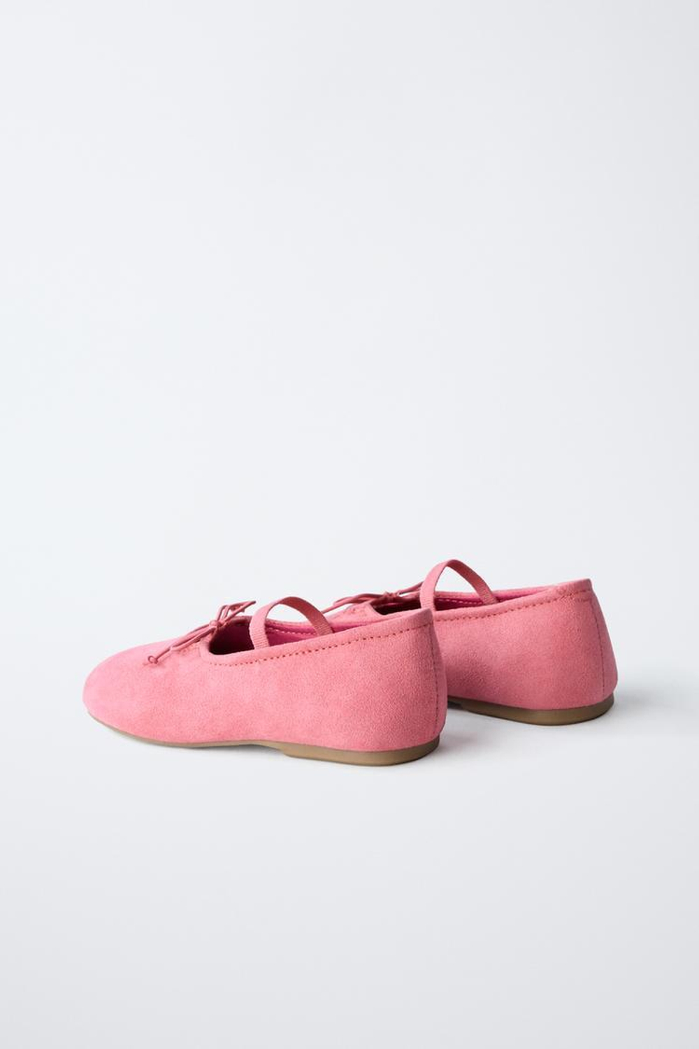 ZARA БАЛЕТКИ НА ПЛОСКОЙ ПОДОШВЕ С БАНТИКОМ, РОЗОВЫЙ