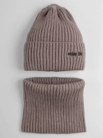 Шапка детская осенняя со снудом серая