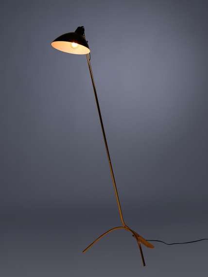 Торшер Looker 147 см, золото, черный абажур