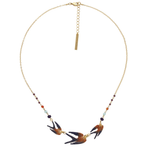 Колье Franck Herval, Elaia, со стразами, аквамарином, агатом и стеклянными бусинами, FH26.1-15-64551