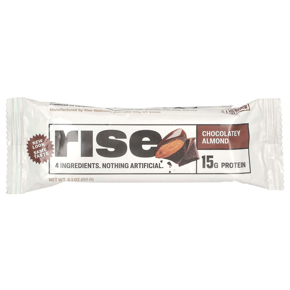 Rise Bar, Протеиновый батончик, шоколадный миндаль, 12 батончиков, 60 г (2,1 унции)