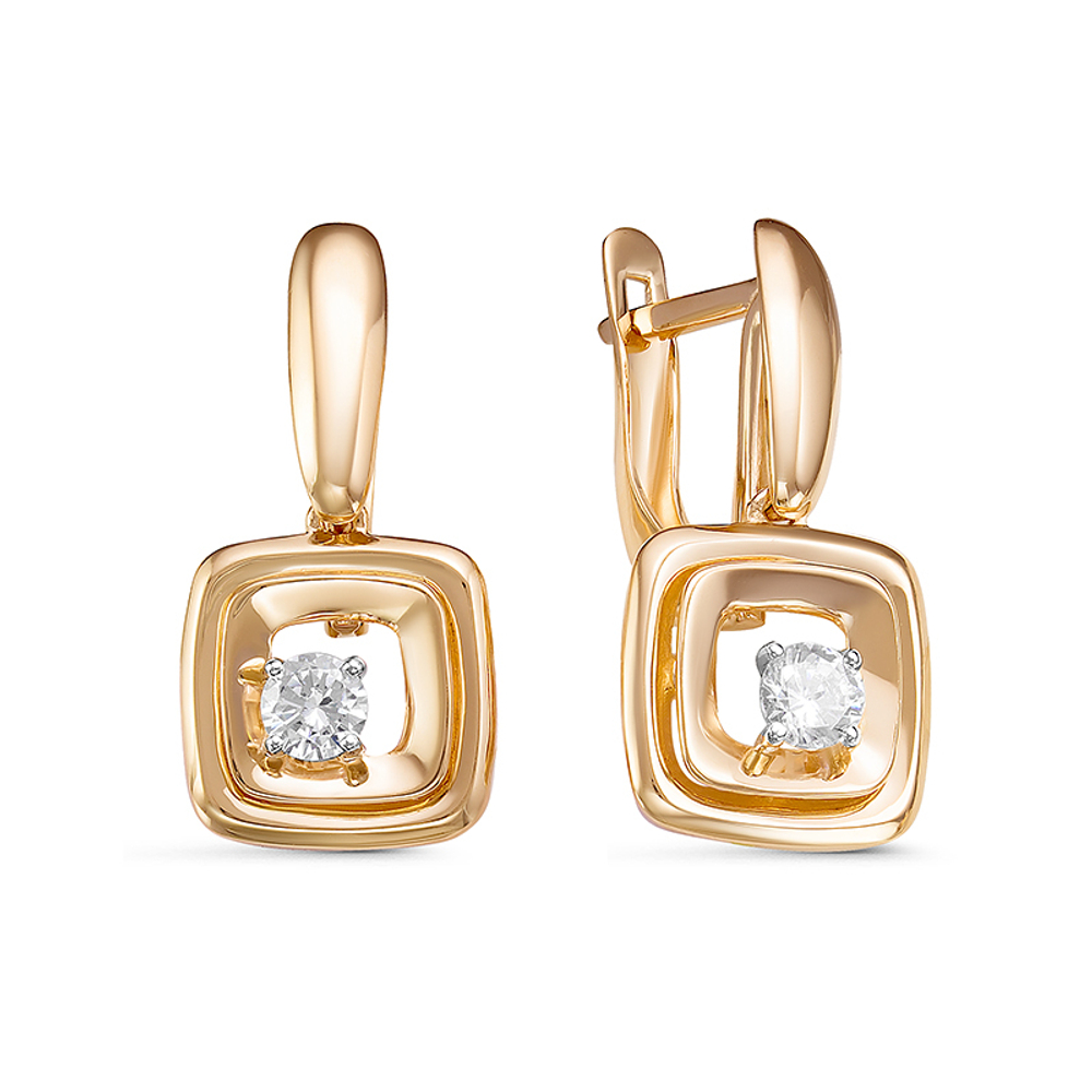 Серьги из золота 585 пробы с фианитами