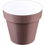 Кашпо для цветов пластиковое 6л d-23см «Порто» со вставкой мокко