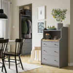 Комод с 3 ящиками/полкой - IKEA HAUGA, 70x116 см, серый ХАУГА ИКЕА
