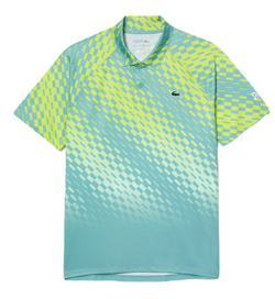Мужское поло теннисное Lacoste Tennis x Novak Djokovic Player Version Polo Shirt - green/yellow/light gre