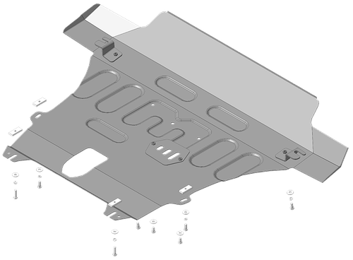 Защита Переднего Бампера, Двигателя, КПП. 2 мм, Сталь. для Renault Duster 2021-2022 MOTODOR.71702