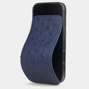 Чехол для iPhone 17 Air из кожи страуса, синего цвета