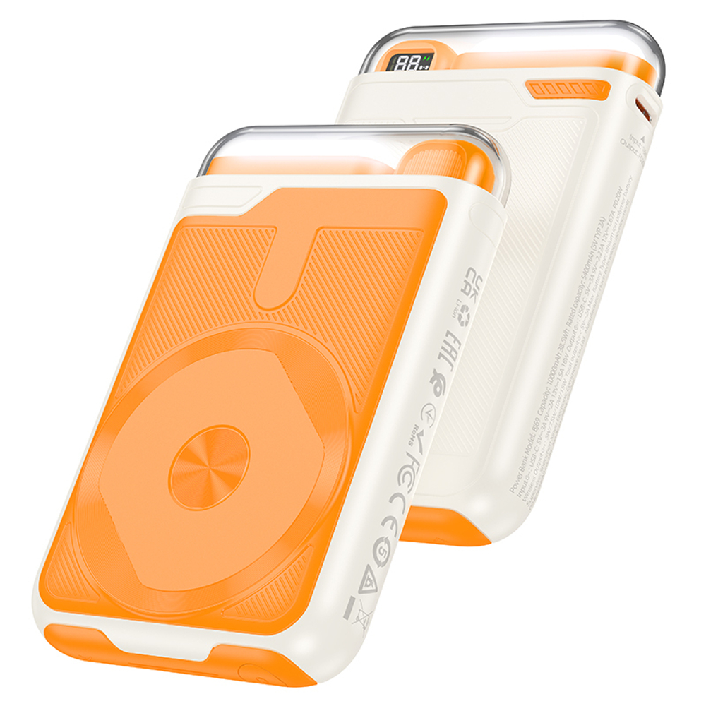 Портативный аккумулятор BOROFONE BJ69 PD 20W MagSafe 10000 mAh (молочно-оранжевый)