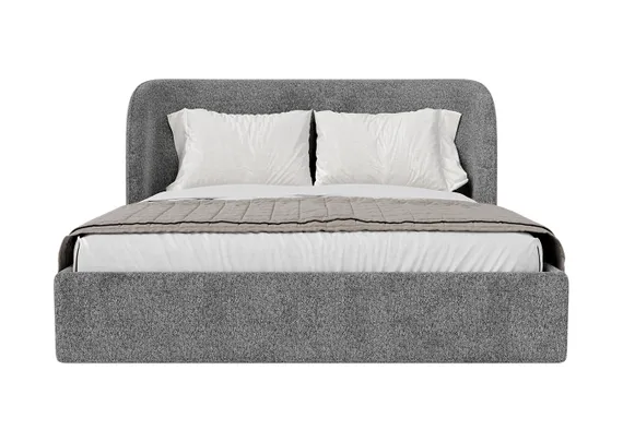 Кровать двуспальная Classic 160 см (серый, рогожка)