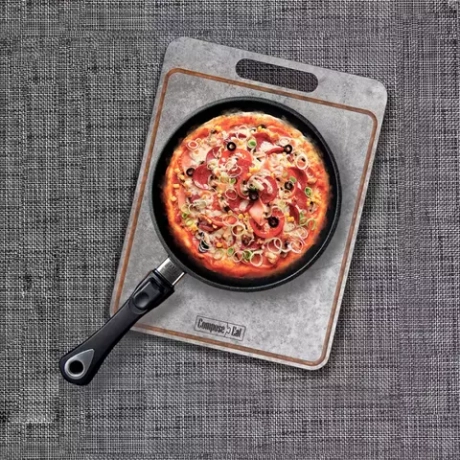 Доска разделочная с желобом 24x18см ComposeEat мрамор серый