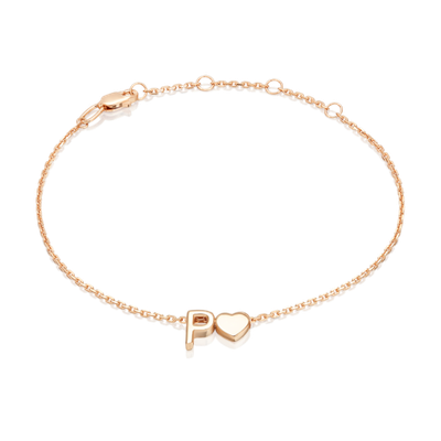 Браслет «Буква Р» из красного золота