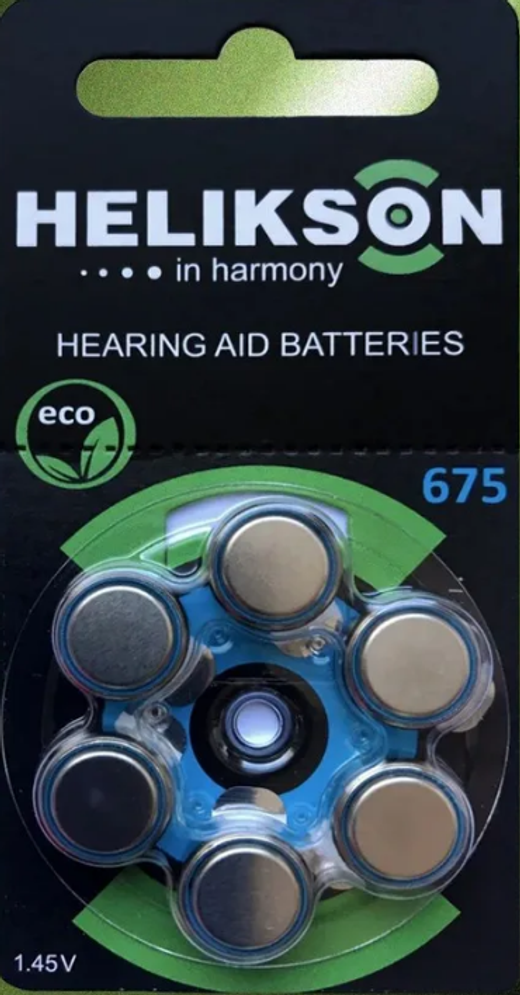 Батарейка для слуховых аппаратов ZA-675 HELIKSON