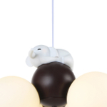 Люстра подвесная 3x40Вт G9, металл/стекло, белый/коричневый, плафон белый матовый