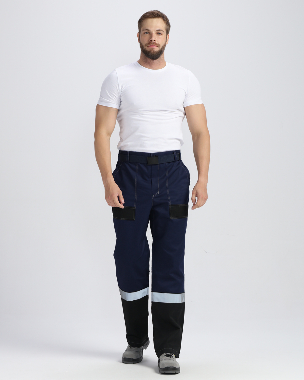 Костюм Вивантек-1 СОП У. (тк.Смесовая,240) брюки, т.синий/черный/васильковый