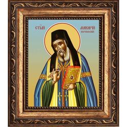 Макарий митрополит Коринфский, преподобный святитель. Икона на холсте.