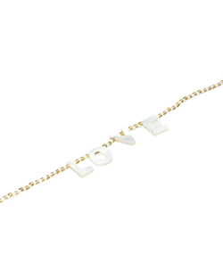 Колье-бисер белый, LOVE