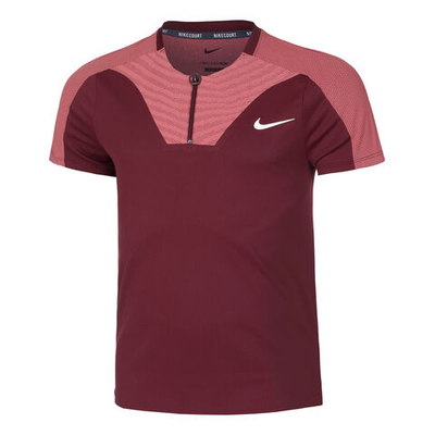 Мужское теннисное поло Nike Dri-Fit Advantage Court Slim UL RG Polo Men - Dark Red, Antique Pink