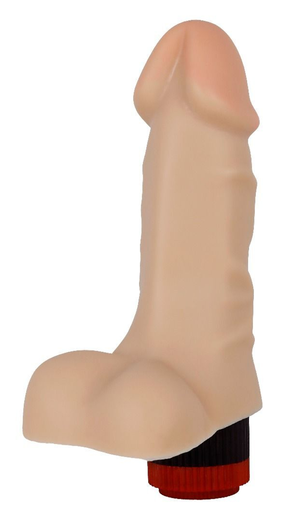 Телесный реалистичный вибратор с мошонкой - 16,5 см. (Цвет: телесный)