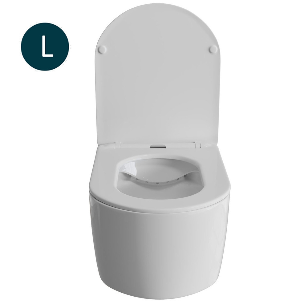 Унитаз подвесной безободковый WAVE SOLO сид. дюропласт, м/л, быстр, БЕЛЫЙ глянец (L)