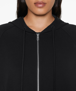 Oysho Куртка широкого прямого кроя с капюшоном из ткани с модалом, черный