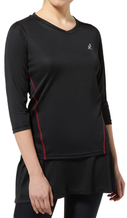 Женская теннисная футболкаAustralian Tennis Ace Net 3/4 Sleeves - Black